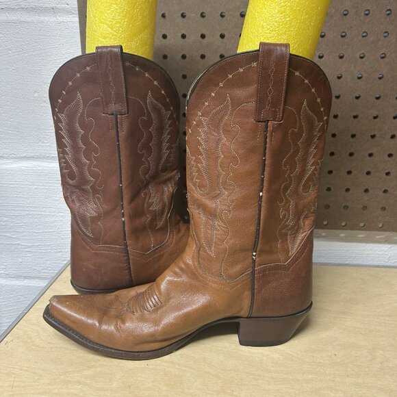 Dan Post Brown Leather Pull On Western Women’s Cowgirl Boots Size 9.5 M 3444 - Picture 6 of 9